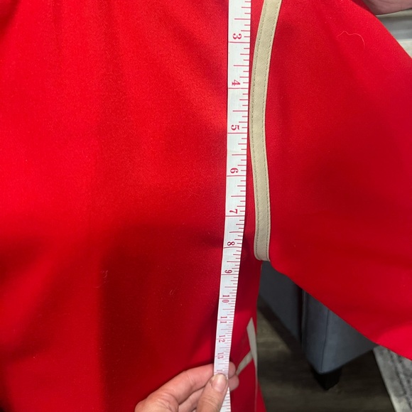 Vintage 1986 Bonnie Cashin Russel Taylor Long Red and Tan Trench Coat Size 8/10 - Picture 12 of 16